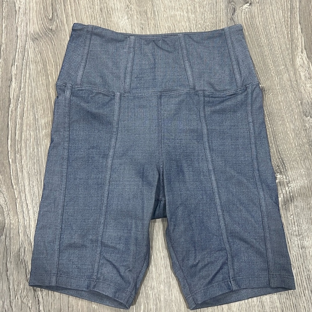 Year of Ours chambray denim look bike short